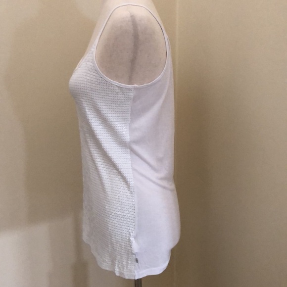 Michael Kors. White Sequenced Spaghetti Strap Tank. Medium. - Picture 4 of 10